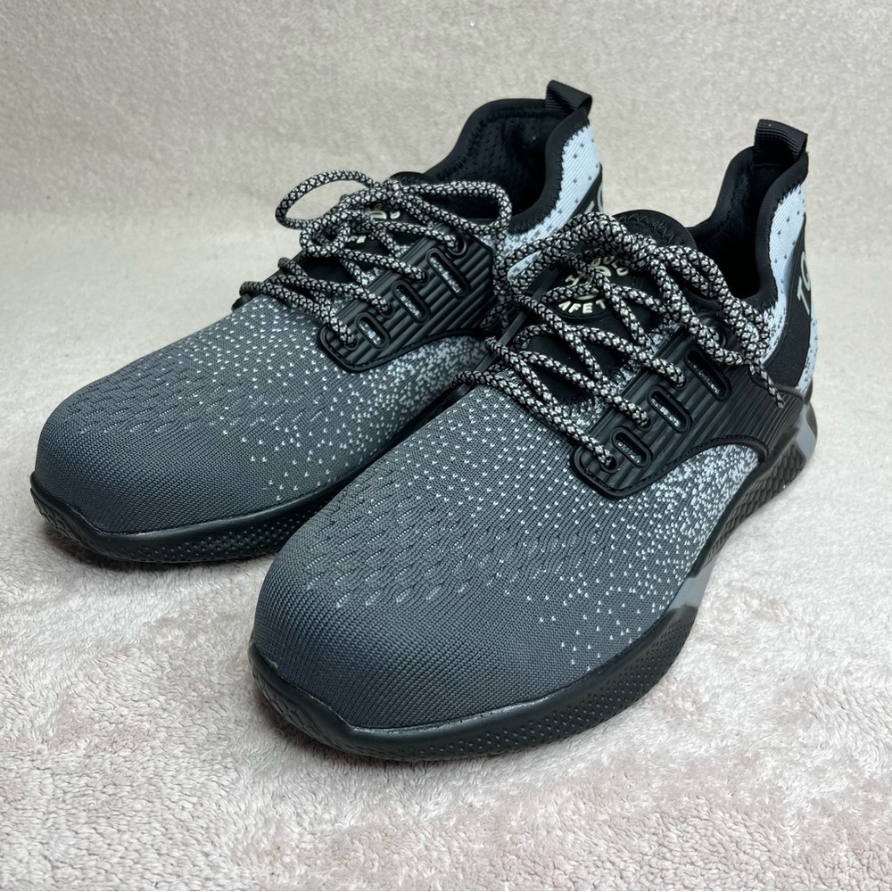 TQ Gold Black/Gray Athletic Sneakers-Mens 9-Sporty-Running-Jogging-Sports-NEW - Picture 5 of 10